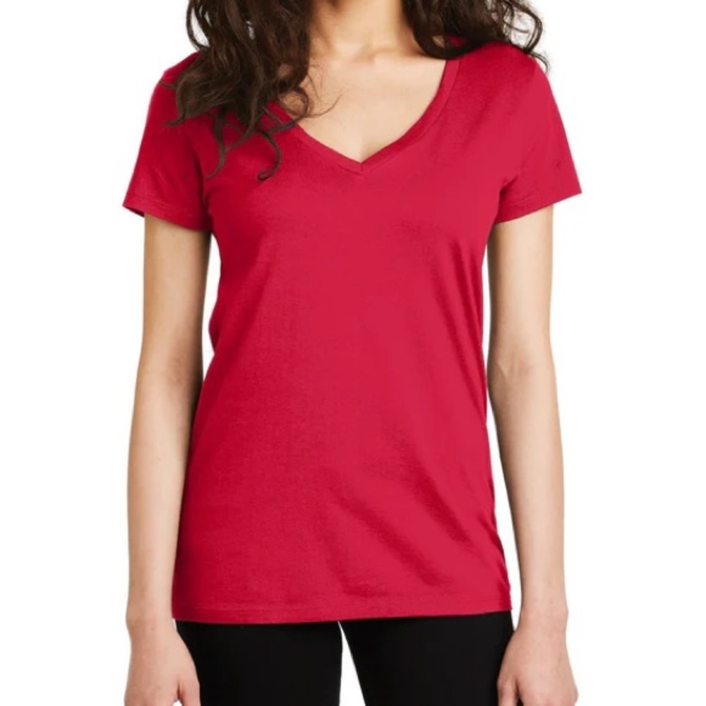 Faded Glory Red V-Neck Short Sleeve Tee Shirt XL